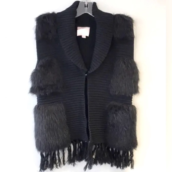 Y2K Romeo & Juliet Couture Sweater Vest Faux Fur Patch - Picture 3 of 5